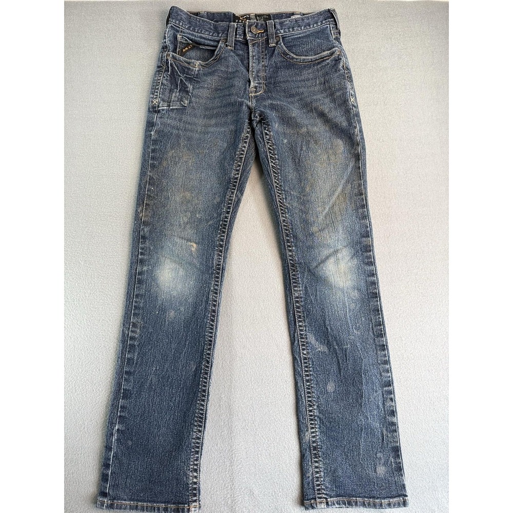 Ariat Rebar M4 Relaxed Boot Jeans Mens 31x36 Med Wash Blue Distressed Denim Work